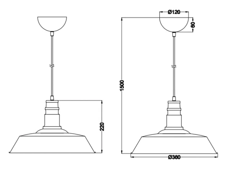 Retro LED Pendelleuchte Lampenschirm Metall Kupfer Antik, Ø 36cm