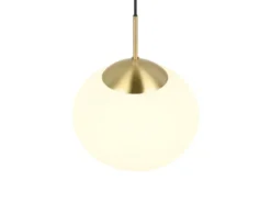 Retro LED Pendelleuchte Messing mit Glaskugel Lampenschirm, Ø 30cm