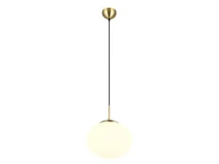 Retro LED Pendelleuchte Messing mit Glaskugel Lampenschirm, Ø 30cm
