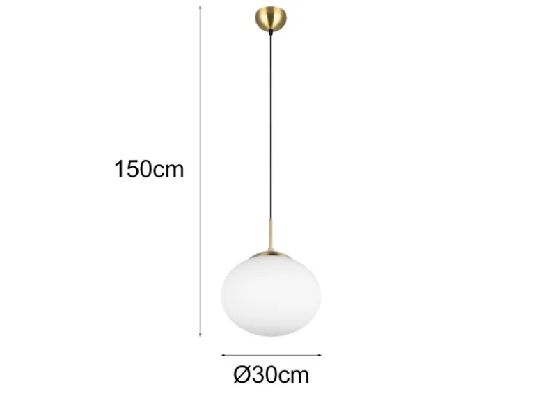 Retro LED Pendelleuchte Messing mit Glaskugel Lampenschirm, Ø 30cm