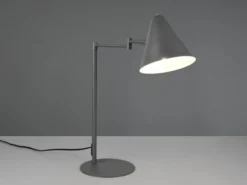 Retro LED Schreibtischleuchte mit Schwenkarm aus Metall Anthrazit, Höhe 50,5cm