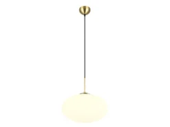 Retro Pendelleuchte FOMENTO Messing mit Glaskugel Lampenschirm, Ø 40cm