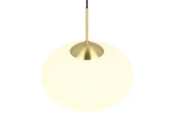 Retro Pendelleuchte FOMENTO Messing mit Glaskugel Lampenschirm, Ø 40cm