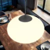 Retro Pendelleuchte FOMENTO Schwarz mit Glaskugel Lampenschirm, Ø 40cm