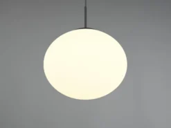 Retro Pendelleuchte FOMENTO Schwarz mit Glaskugel Lampenschirm, Ø 30cm