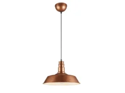 Retro Pendelleuchte WILL Lampenschirm Metall Kupfer Antik, Ø 36cm