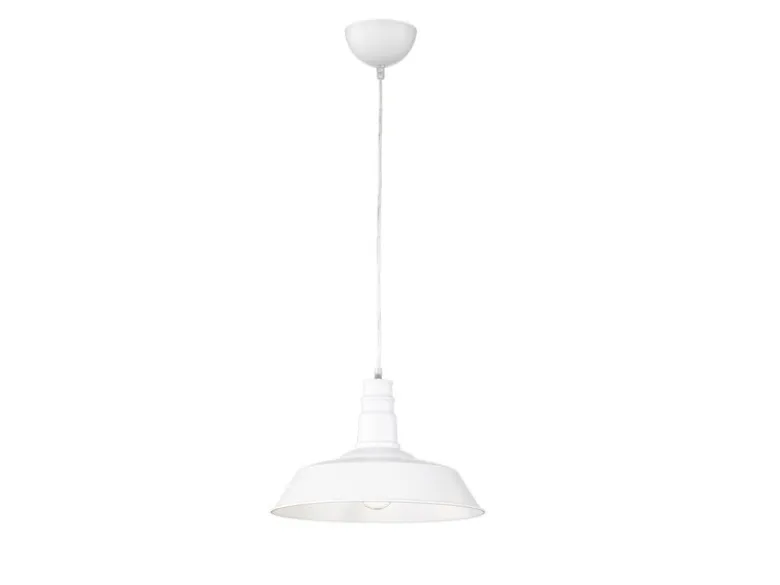 Retro Pendelleuchte WILL Lampenschirm Metall Weiß Ø 36cm