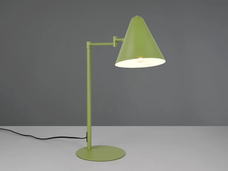 Retro Schreibtischlampe COSIMA mit Schwenkarm aus Metall Grün, Höhe 50,5cm
