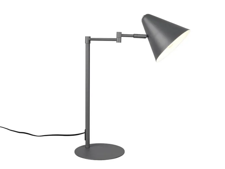 Retro Schreibtischlampe COSIMA mit Schwenkarm aus Metall Anthrazit, Höhe 50,5cm
