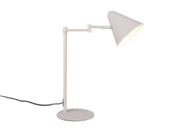 Retro Schreibtischlampe COSIMA mit Schwenkarm aus Metall Hellgrau, Höhe 50,5cm