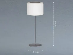 RGB Tischlampe PINO 39,5cm dimmbar mit Fernbedienung, per USB & Solar aufladbar
