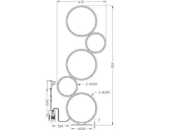 Ringleuchte LED Stehlampe RONDO mit Fußschalter aus Metall schwarz matt, 115cm