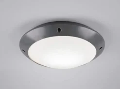 Runde Außendeckenleuchte Wandlampe CAMARO in Anthrazit - 26 cm
