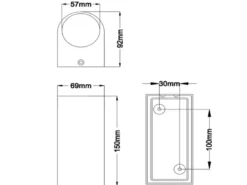 Runde Außenwandleuchte ROYA Up and Down aus Aluminium Weiß, Höhe 15cm