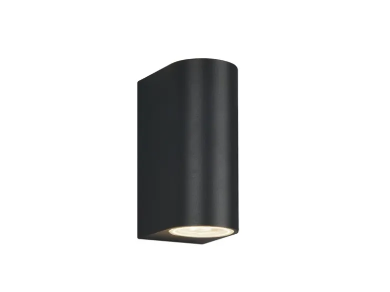 Runde Außenwandleuchte Up and Down Anthrazit mit GU10 LED, Höhe 15cm