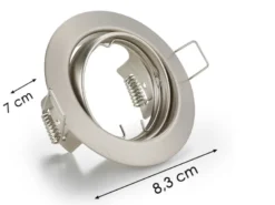 Runde Einbaustrahler Decke im 4er Set schwenkbar Silber matt GU10
