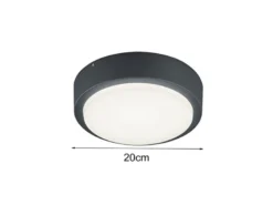 Runde LED Außenwandleuchte BREG in anthrazit aus wetterfestem Aluminium Ø 20cm