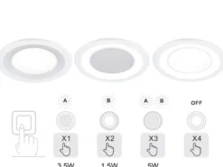 Runde LED Deckeneinbaustrahler 2er Set in Weiß matt Ø 14,8cm