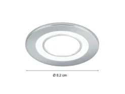 Runde LED Deckeneinbaustrahler 2er Set in Silber Chromfarben Ø 8,2cm