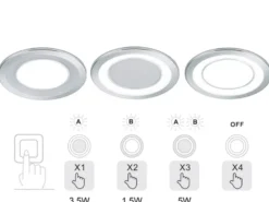 Runde LED Deckeneinbaustrahler 2er Set in Silber Chromfarben Ø 14,8cm