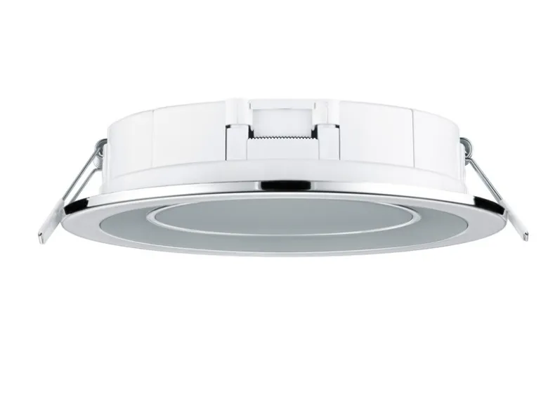 Runde LED Deckeneinbaustrahler 2er Set in Silber Chromfarben Ø 14,8cm
