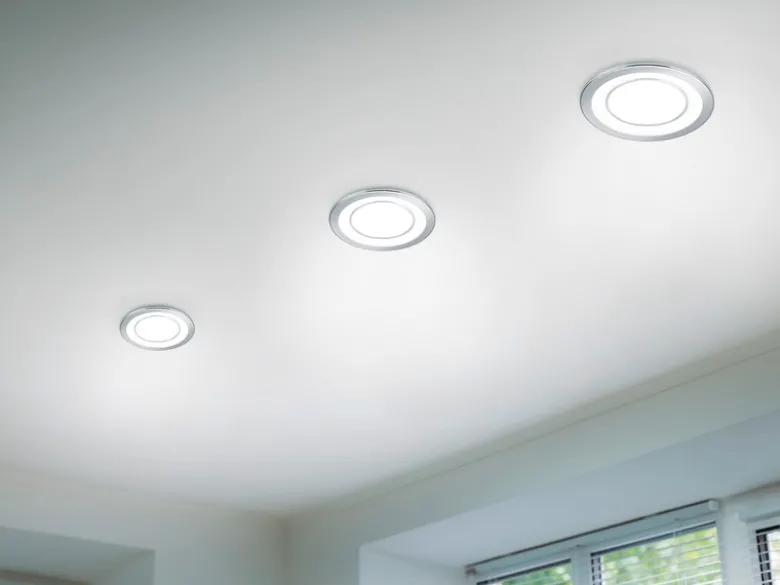 Runde LED Deckeneinbaustrahler 2er Set in Silber Chromfarben Ø 14,8cm