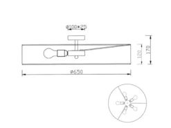 Runde LED Deckenleuchte mit Stoffschirm in Grau, Ø 65cm