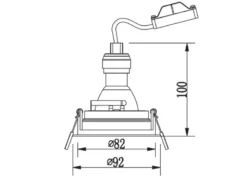 Runder Deckeneinbaustrahler KENAI Schwarz matt, schwenkbar Ø 9,2cm