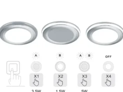 Runder LED Deckeneinbaustrahler 2er Set in Silber Chromfarben Ø 8,2cm