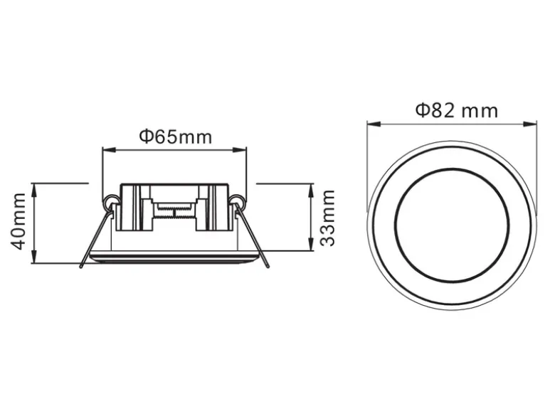 Runder LED Deckeneinbaustrahler 2er Set in Silber Chromfarben Ø 8,2cm