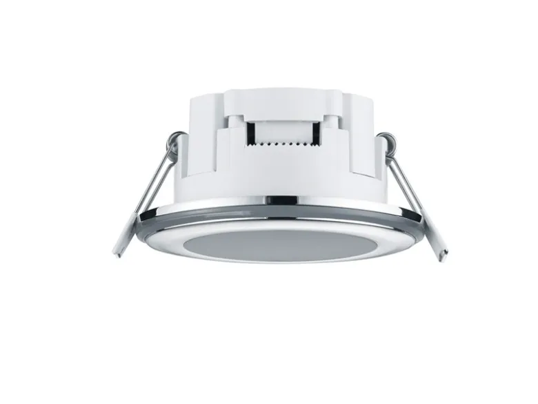 Runder LED Deckeneinbaustrahler 2er Set in Silber Chromfarben Ø 8,2cm
