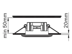 Runder LED Deckeneinbaustrahler AURA Schwarz matt Ø 8,2cm