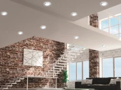Runder LED Deckeneinbaustrahler AURA Silber Chromfarben Ø 14,8cm