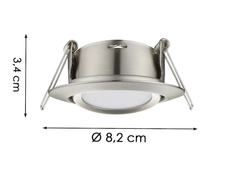 Runder LED Einbaustrahler Decke im 4er Set schwenkbar Silber matt 5 Watt