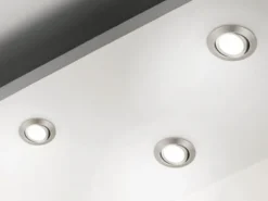 Runder LED Einbaustrahler Decke im 4er Set schwenkbar Silber matt 5 Watt