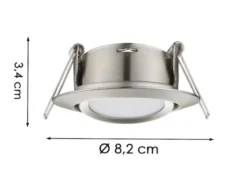 Runder LED Einbaustrahler Decke Doppelpack schwenkbar Silber matt 5 Watt