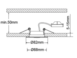 Runder LED Einbaustrahler RILA schwenkbar Chrom glänzend 5 Watt