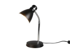 Schreibtischleuchte HARVEY, flexibel Chrom & Metallschirm Schwarz, 33cm