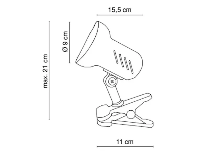 Schwenkbare Klemmleuchte / Klammerleuchte Weiß mit LED Leuchtmittel