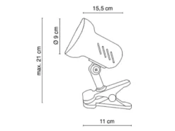 Schwenkbare Klemmleuchte / Klammerleuchte Silber mit LED Leuchtmittel