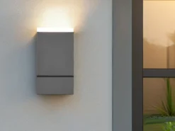 Schwenkbare LED Außenwandleuchten - 2er Set, Höhe 16cm, Anthrazit