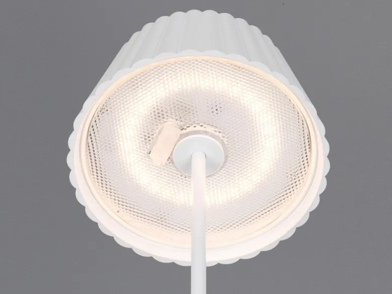 SET: Kleine Akku Stehlampe 123cm & Tischlampe 39cm für Outdoor kabellos Weiß