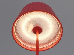 SET: Kleine Akku Stehlampe 123cm & Tischlampe 39cm für Outdoor kabellos Rot