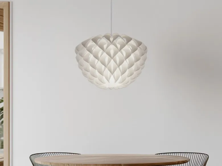 Skandinavische LED Pendelleuchte 1-flammig Lampenschirm Weiß, Ø 40cm