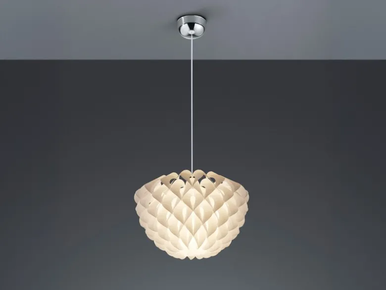 Skandinavische LED Pendelleuchte 1-flammig Lampenschirm Weiß, Ø 40cm