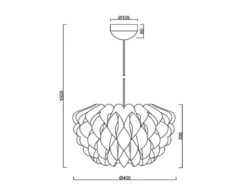 Skandinavische LED Pendelleuchte 1-flammig Lampenschirm Weiß, Ø 40cm