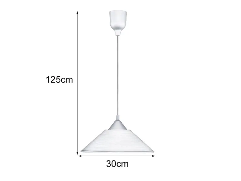Skandinavische Pendelleuchte DIEGO mit Glas Lampenschirm, Ø 30cm