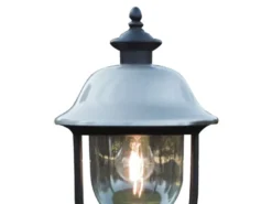 Sockelleuchte PARMA Außen Laterne im Landhausstil Schwarz-Silber, Höhe 54cm