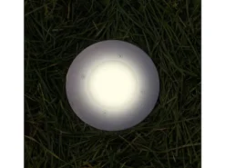 Solar LED Bodeneinbaustrahler CARLO für Außen, Edelstahl rund Ø14cm IP67