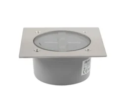 Solar LED Bodeneinbaustrahler 4er SET für Außen, Edelstahl 4-eckig 10x10cm, IP67